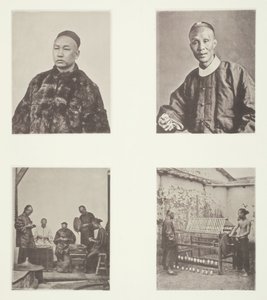 Un gentleman cantonais, un gentleman cantonais, comptant des dollars, filant de la soie, vers 1868 - John Thomson