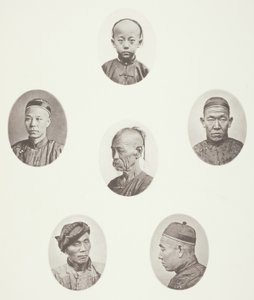 Garçon cantonais; Marchand cantonais; Tête masculine mongole; Une tête vénérable; Un travailleur; Tête masculine mongole