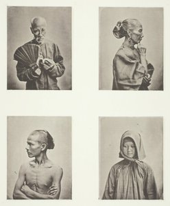 Quatre têtes, types de la classe laborieuse, vers 1868
