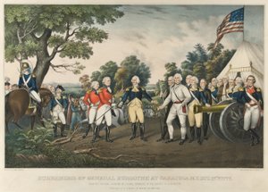 Reddition du général Burgoyne à Saratoga, N.Y., 17 octobre 1777, pub. 1852