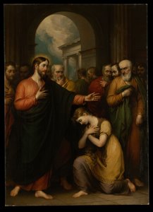 La femme surprise en adultère - John Trumbull