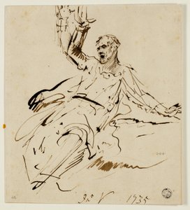Figure masculine assise avec bras levé - John Vanderbank