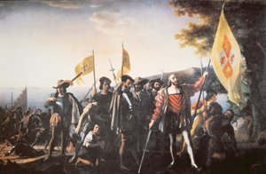 Le Débarquement de Christophe Colomb en Amérique en 1492