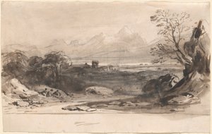 Paysage avec des ruines