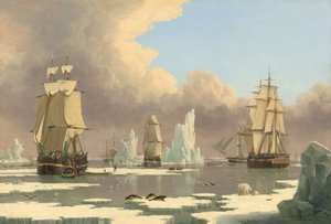 La Pêche à la baleine du Nord : Le Cygne et Isabella, vers 1840