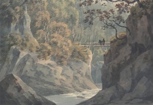 Pont alpin et paysage boisé près de Pistil y Maw