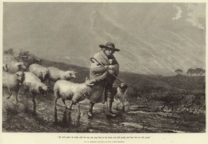 Il rassemblera les agneaux avec son bras - John William Bottomley