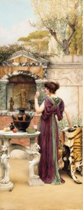 Au sanctuaire du jardin, Pompéi - John William Godward