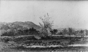 Trois Vues, No. 3 : Mont Carmel, près de New Haven, Connecticut - John William Hill