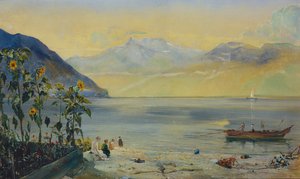 Lac Léman avec les Dents du Midi au loin, 1863