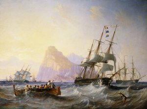 Navires de guerre britanniques au large de Gibraltar, 1855