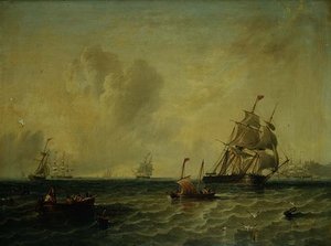 Navires par une légère brise au large de Whitby