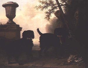 Deux Chiens dans un Paysage