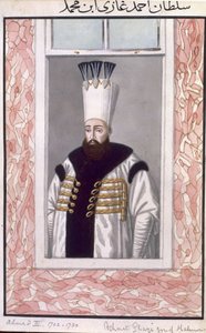 Ahmed III (1673-1736), sultan de 1703 à 1730, tiré de « Une série de portraits des empereurs de Turquie ».