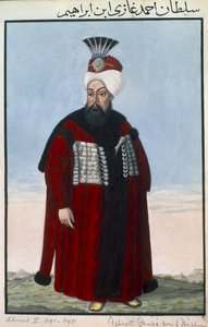 Ahmed II (1642-1695), sultan de 1691 à 1695, tiré de « Une série de portraits des empereurs de Turquie ».