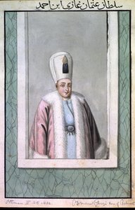Othman (Osman) II (1603-1622), sultan de 1618 à 1622, tiré de « Une série de portraits des empereurs de Turquie ».