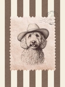 Timbre « Cowboy Poodle »