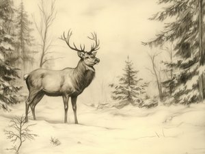 Un cerf majestueux en hiver - Jolly and Dash