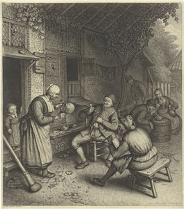 Paysans sur la terrasse d