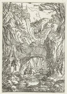 Paysage avec pont de roche