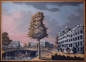 Vue du Herengracht surplombant Binnenamstel et le Nieuwe Herengracht, Amsterdam, 1776