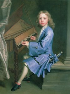 Garton Orme assis au clavecin, c.1707