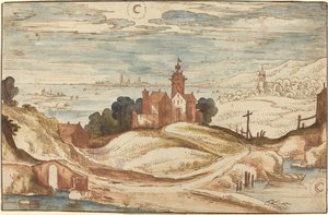 Paysage avec château sur une colline - Joos de Momper II