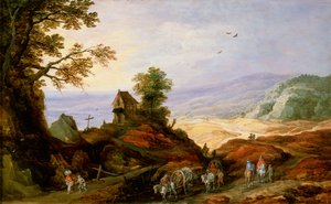Paysage avec une chapelle sur une colline, fin 16ème ou 17ème siècle