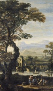 Bergers sur la rive du fleuve
