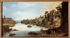 Vue du Tibre à Rome - Joos or Josse de The Younger Momper