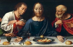 La Cène, Christ entre Jean et Pierre