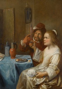 Un couple buvant du vin - Joos van Craesbeeck