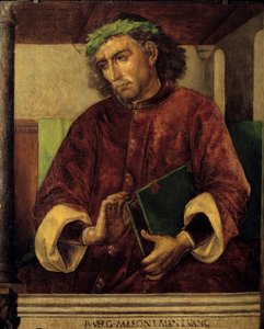 Portrait de Virgile (Virgilio, 70-19 av. J.-C.), poète et écrivain romain. Peinture de Juste de Gand (1435-1480) Éc. flamande - Joos van Gent (fl.1460 75)