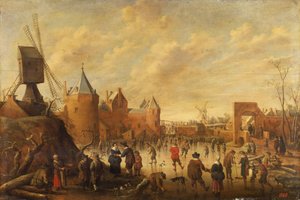 Hiver dans une ville hollandaise