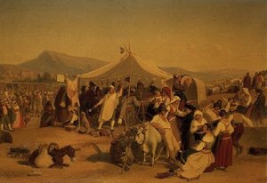 Une foire dans la campagne romaine - Jorgen Valentin Sonne