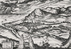 Ville de Pesaro, gravure de Joris Hoefnagel (1542-1601)