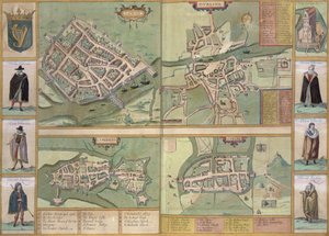Cartes de Galway, Dublin, Limerick et Cork, de 