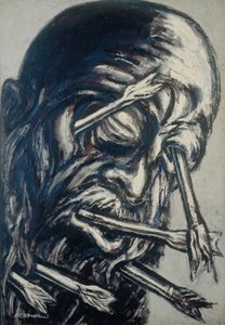 Tête percée de flèches, de la série Los teules - José Clemente Orozco