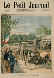 Les voitures sans chevaux, couverture du Petit Journal, 6 août 1894