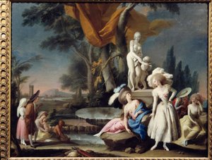 Pèlerinage. Peinture par José Camarón y Boronat (1730 - 1803)