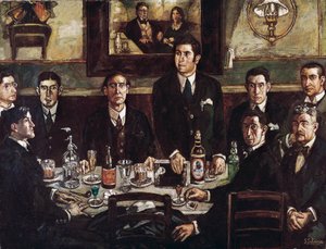 Le rassemblement au Café de Pombo - Jose Gutierrez Solana