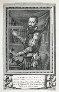 MAEA, José (1760-1826). Portrait de Garcilaso de la Vega. 1791. Dessin de José Maea gravé au burin par Bartolomé Vázquez. Eau-forte.