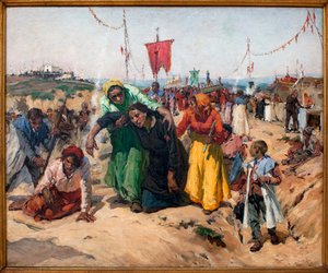 Les Promesses; Peinture de José Malhoa (1855-1933), huile sur bois