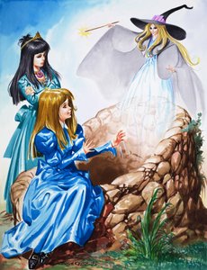 Filles avec une fée (gouache sur papier)