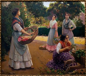 Fleuristes dans le parc de Maria Luisa