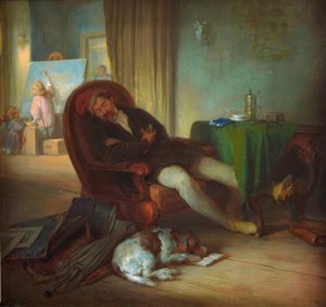 Le peintre endormi