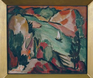 Paysage fluvial ... (oil on canvas)