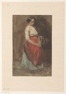 Fille debout versant un verre - Josef Eduard Tetar van Elven