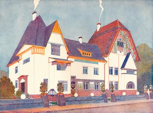 Maison à Darmstadt, conçue par le professeur Joseph Olbrich, vers 1900 1901-1902