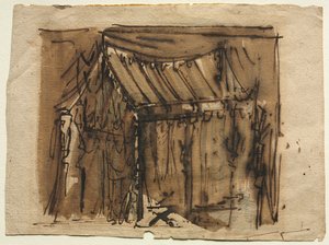Tente (recto) ; Deux Croquis (verso) - Josef Platzer